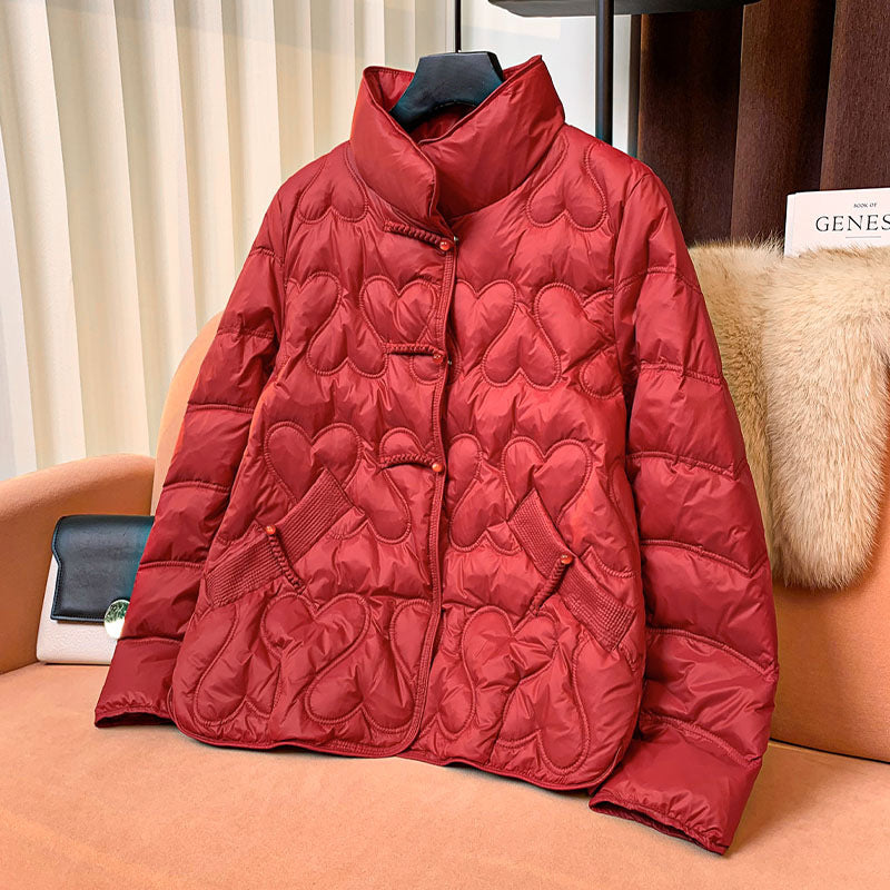 Chinese Style Retro Buckle Lightweight Down Female Jackets