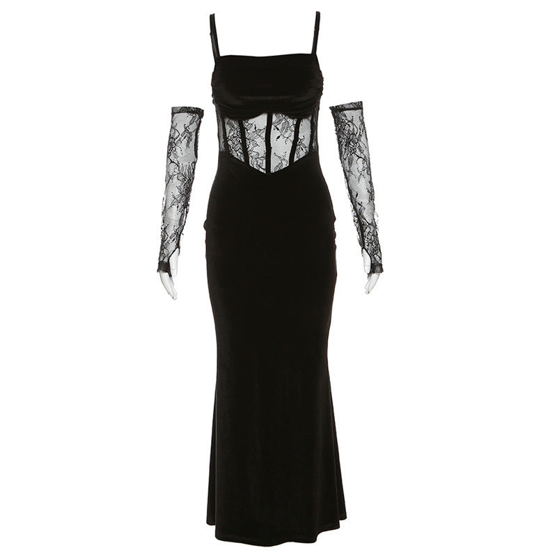 Women's Solid Color High Waist Fashion Strap Dresses
