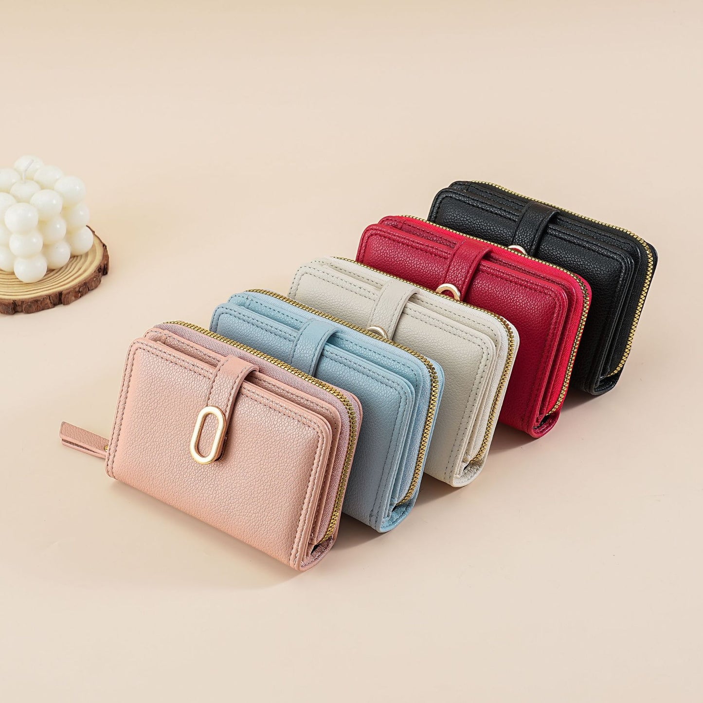 Women's Zipper Lychee Pattern High-grade Large Capacity Ladies Wallets
