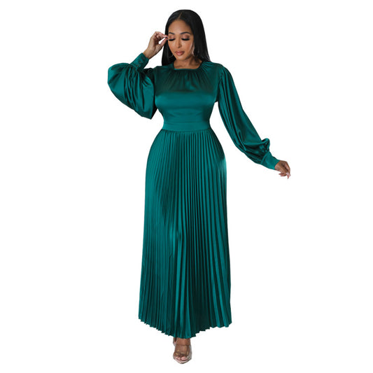 Women's Trendy Casual Pleated Long Dress Dresses