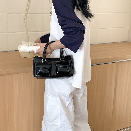 Women's Hand Carrying Leather Texture Simple Korean Handbags