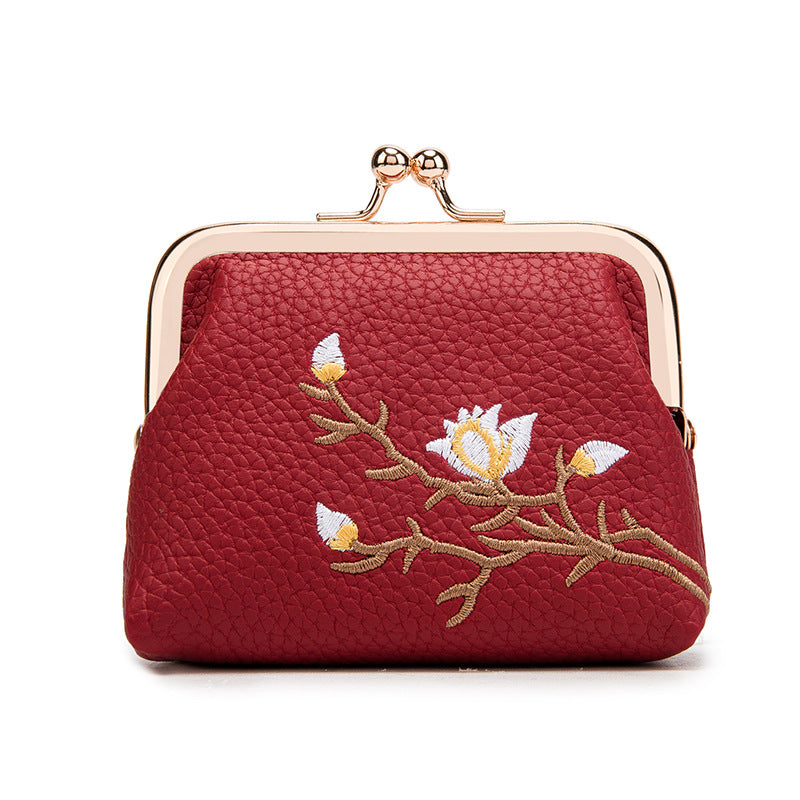 Women's Portable Mini Clutch Embroidered Multifunctional Coin Purses