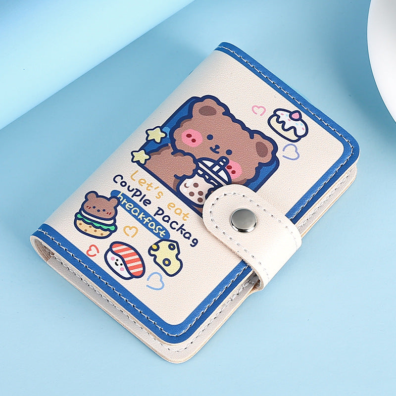 Cute Compact Large Capacity Cartoon Coated Page Card Holder