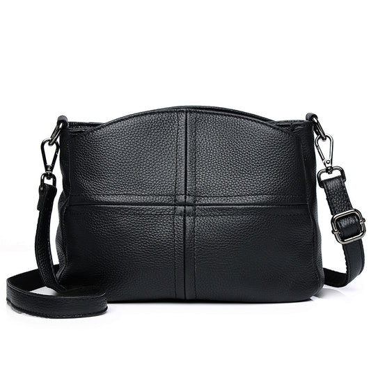 Women's First Layer Cowhide Stitching Soft Leather Bags