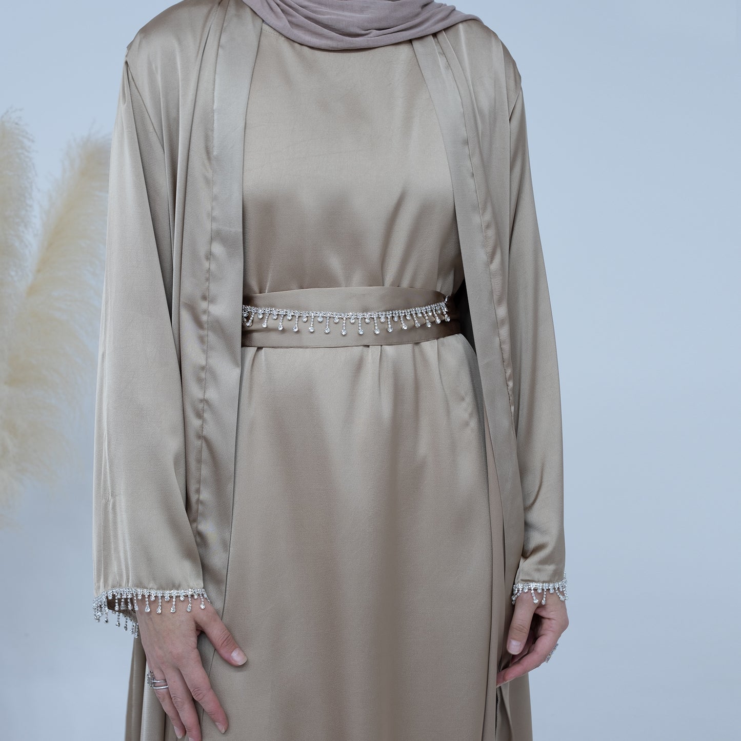 Solid Color Beading Dress Crystal Chain Dresses