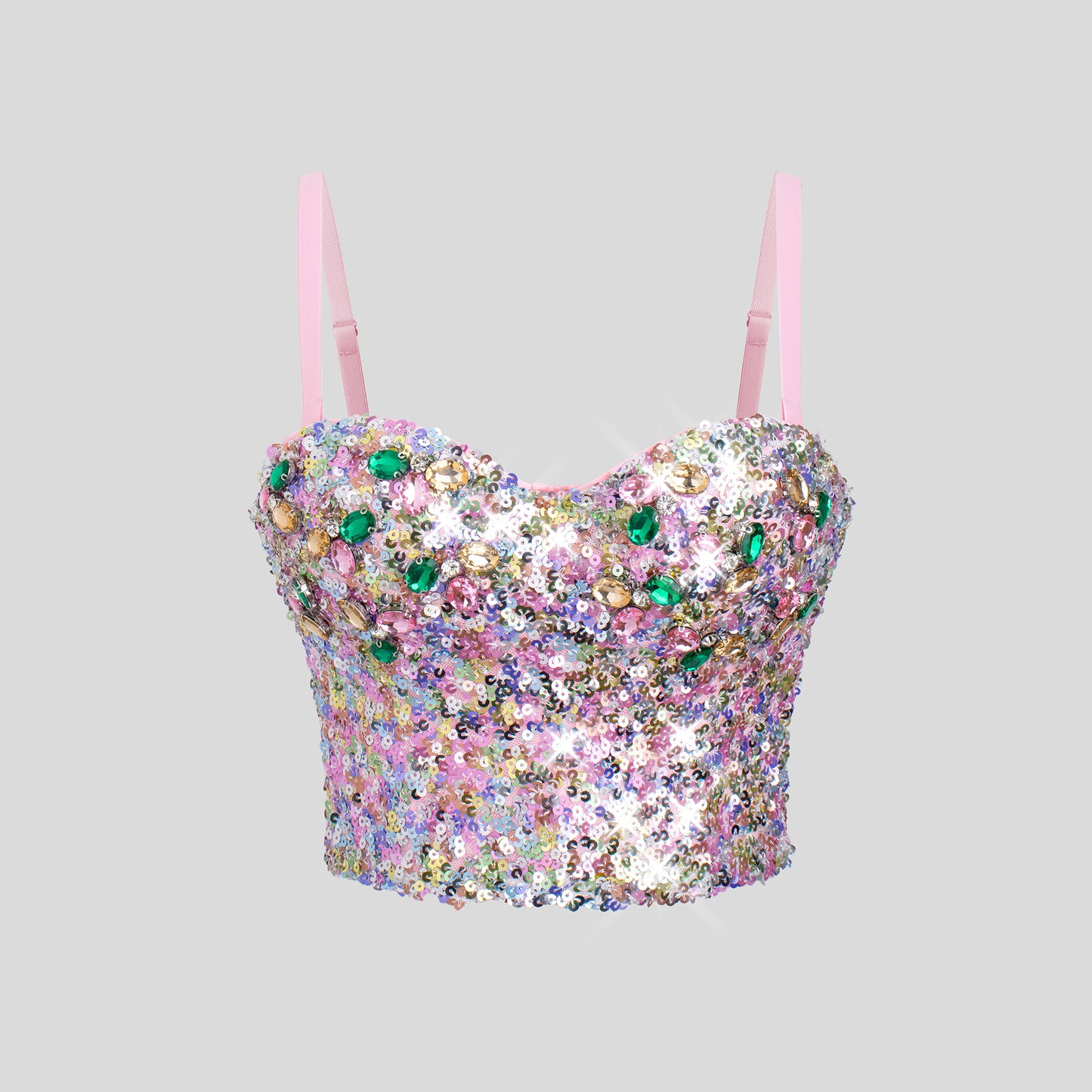 Sequined National Style Beauty Back Camisole Wrapped Chest Fixed Tops