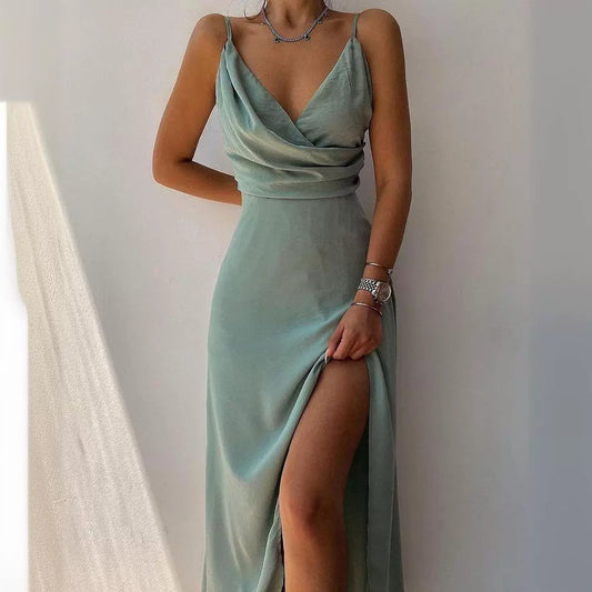 Women's Summer Sexy Strap Slit Fashionable Slim Clothing