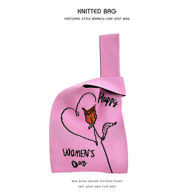 Women's Knitted Vest Versatile Large Capacity Commuter Handbags