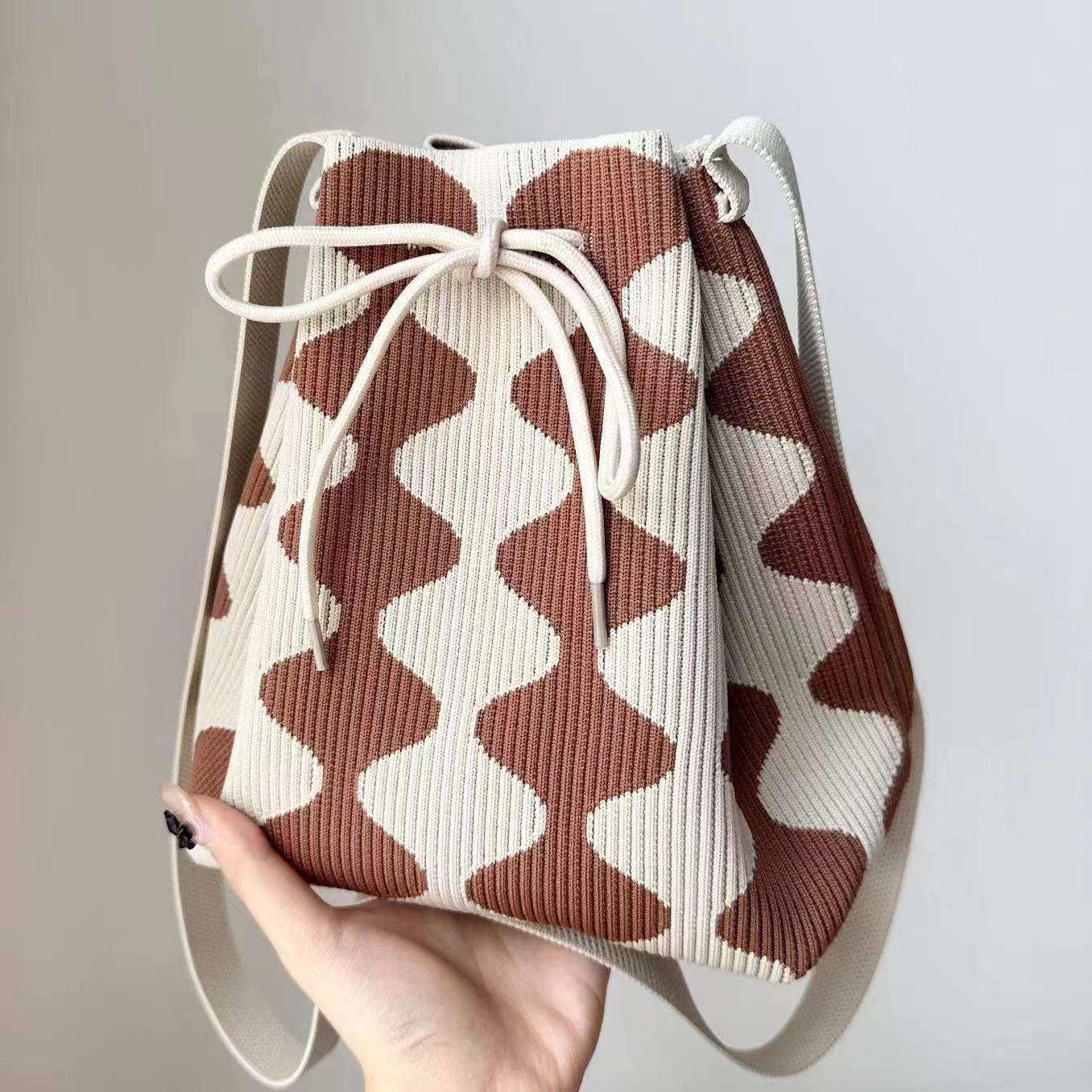 Women's Knitted Wool Version Versatile Hand Carrying Handbags