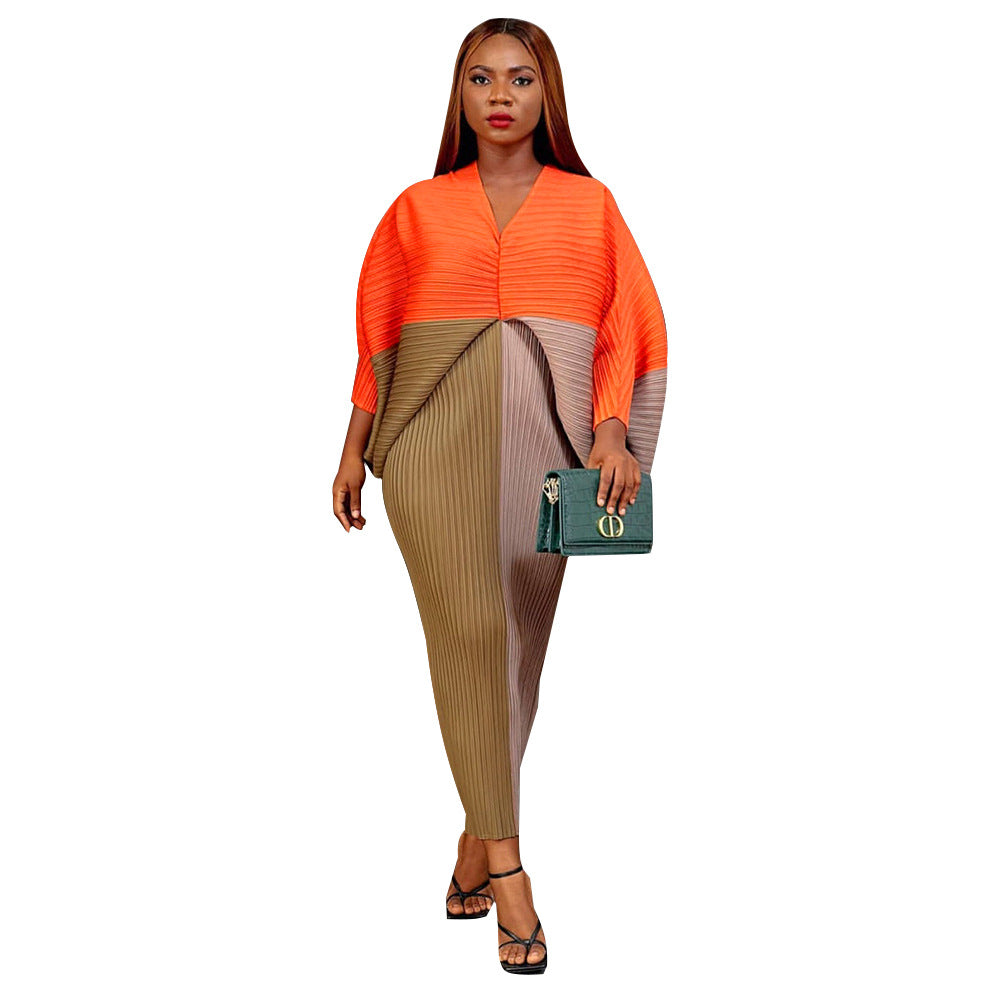 Women's Autumn Batwing Sleeve Printed Dress Dresses