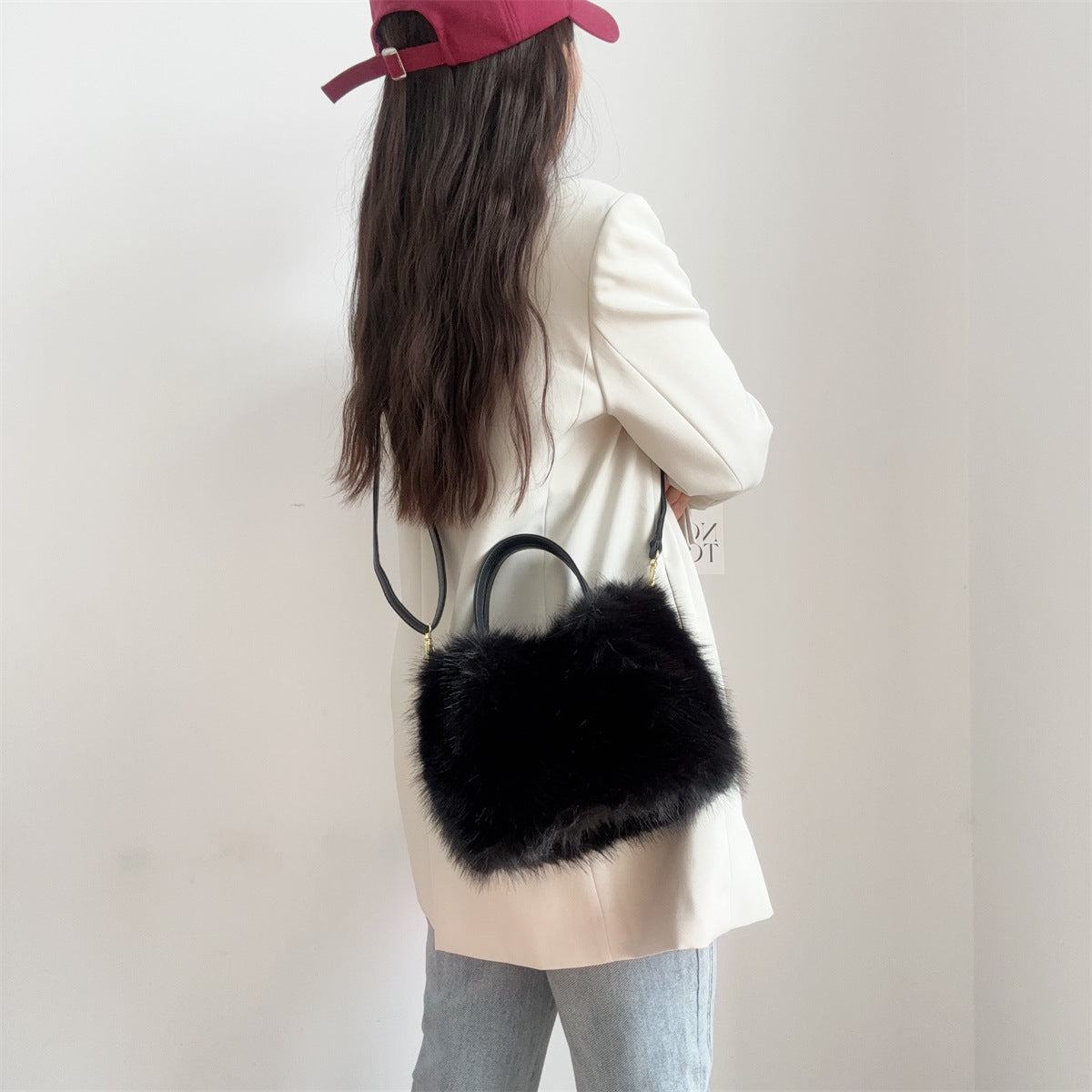 Women's Imitation Fox Fur Vegetable Basket Handbags