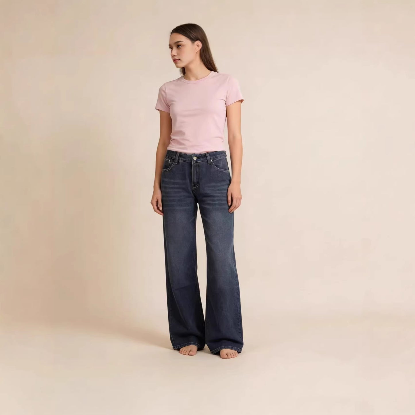 Women's Leg Hot Loose Street Low Waist Retro Jeans