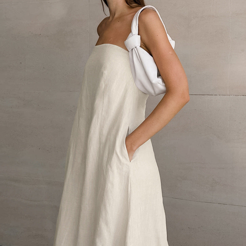 Women's Design Simple Dress Slim Fit Graceful Tube Solid Dresses
