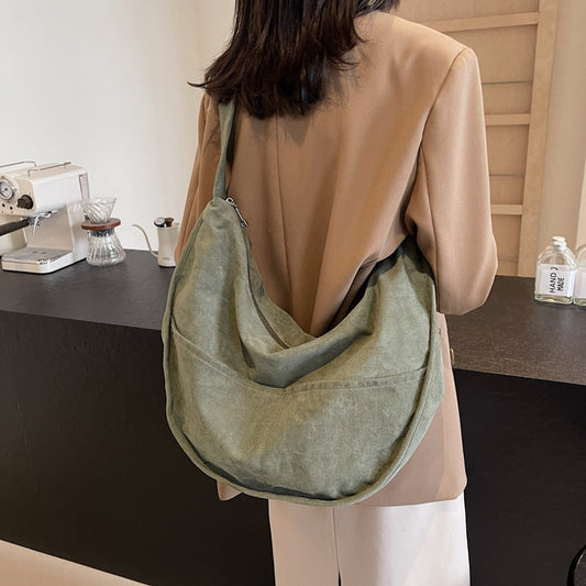 Women's Suede Large Capacity Leisure Commute Dumpling Shoulder Bags