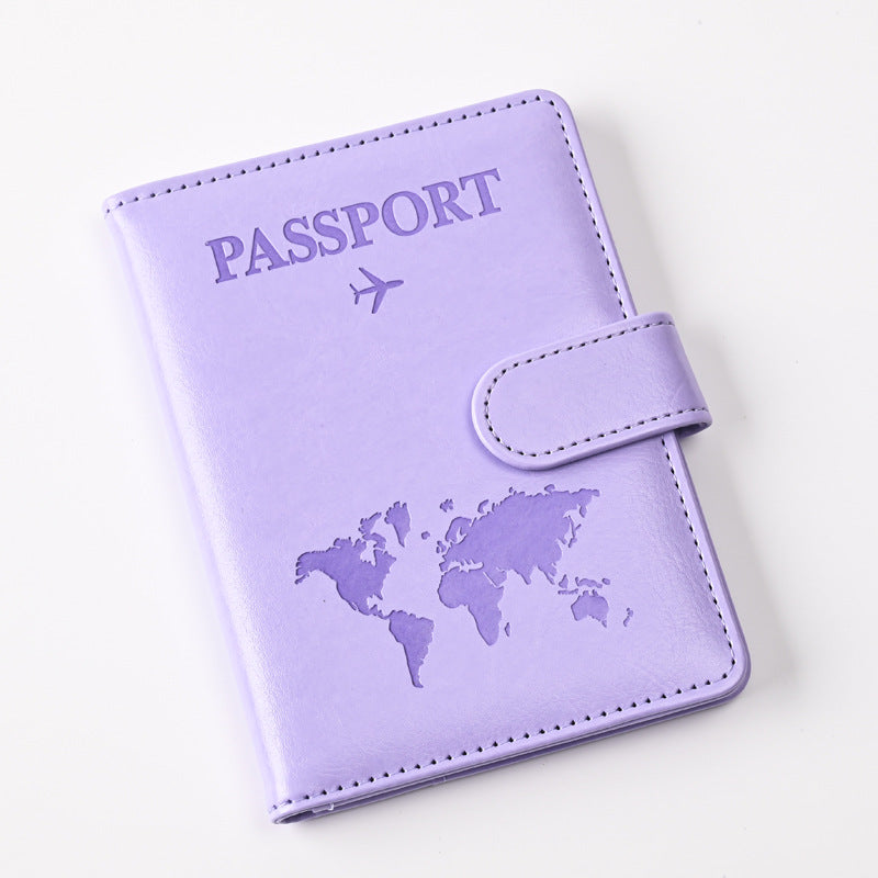 Map Magnetic Passport Tag Suit Straight Card Holder
