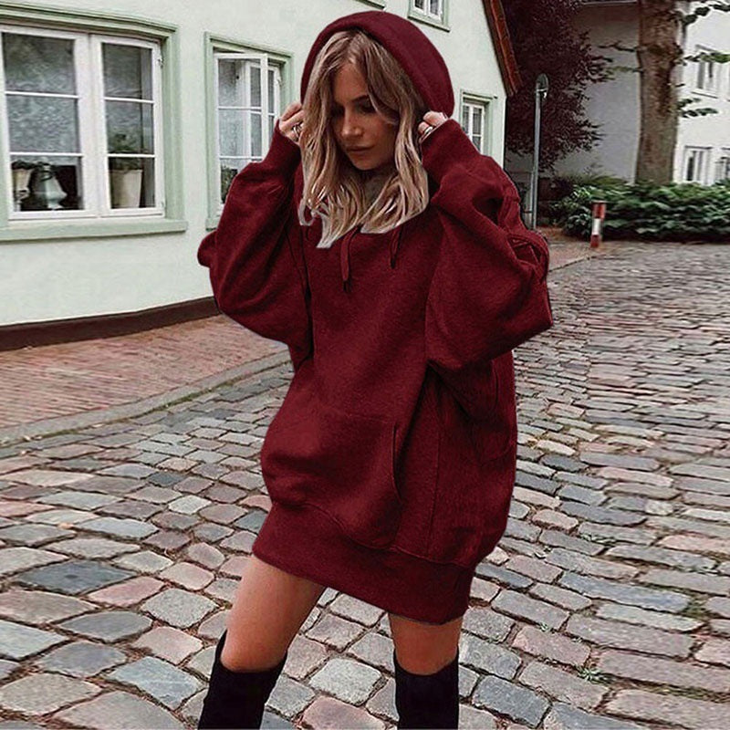 Women's Fashion Solid Color Pullover Loose Fleece Sweaters