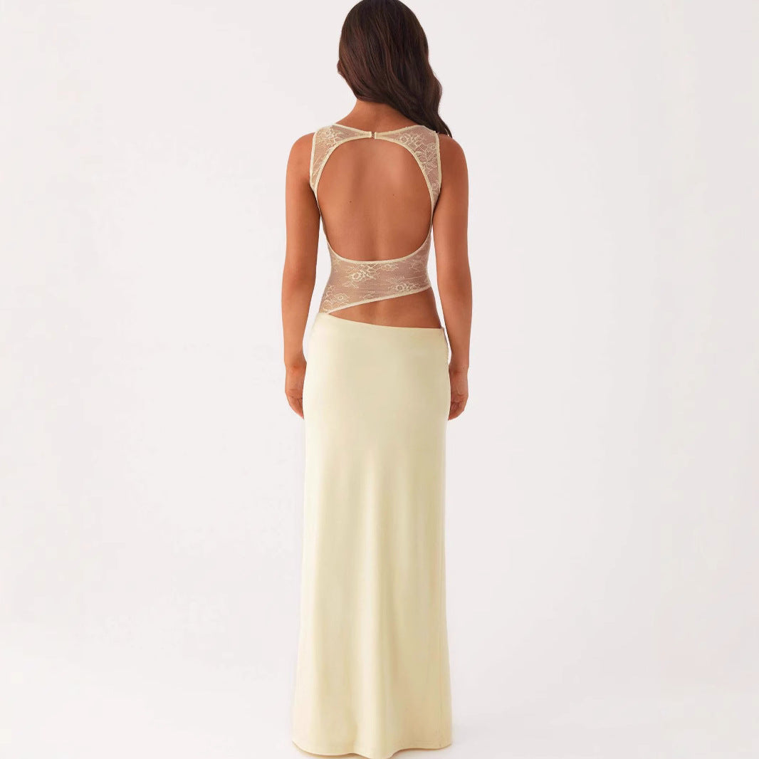 Women's Summer Wear Sexy Backless Sling Sheath Dress