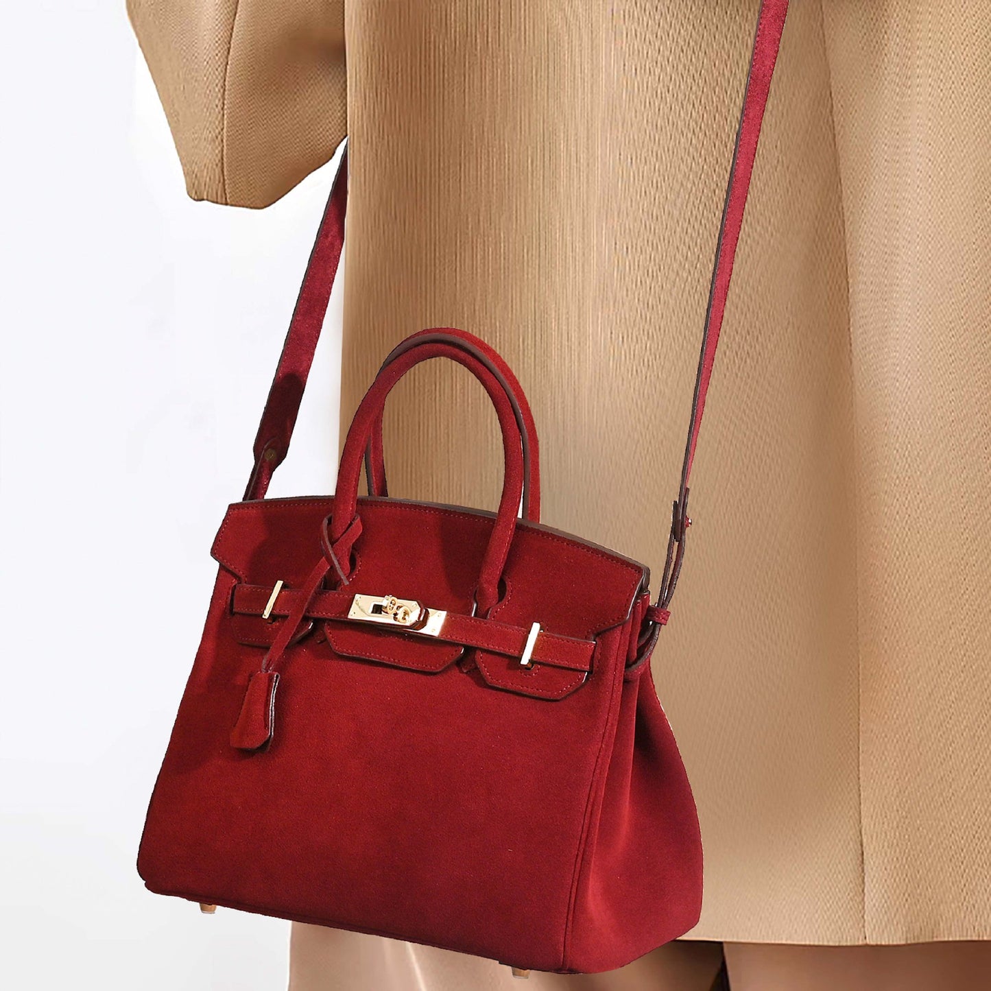 Women's Head Genuine Leather Layer Cowhide Frosted Large Handbags