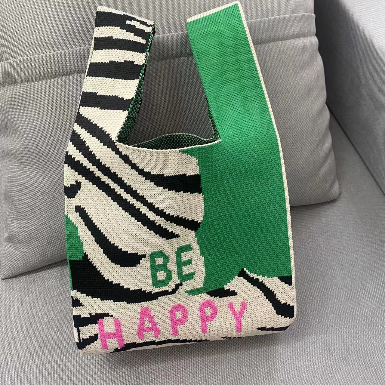 Design Knitted Letters Stylish Hand Collar Handbags