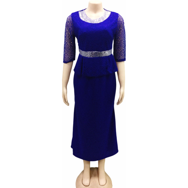 Women's Mother Dress Christmas Hollow Lace Floor Dresses