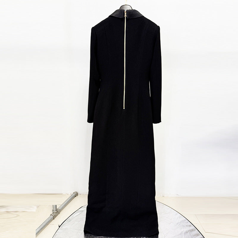 Fashion Diamond Button Deep V Collar Dresses