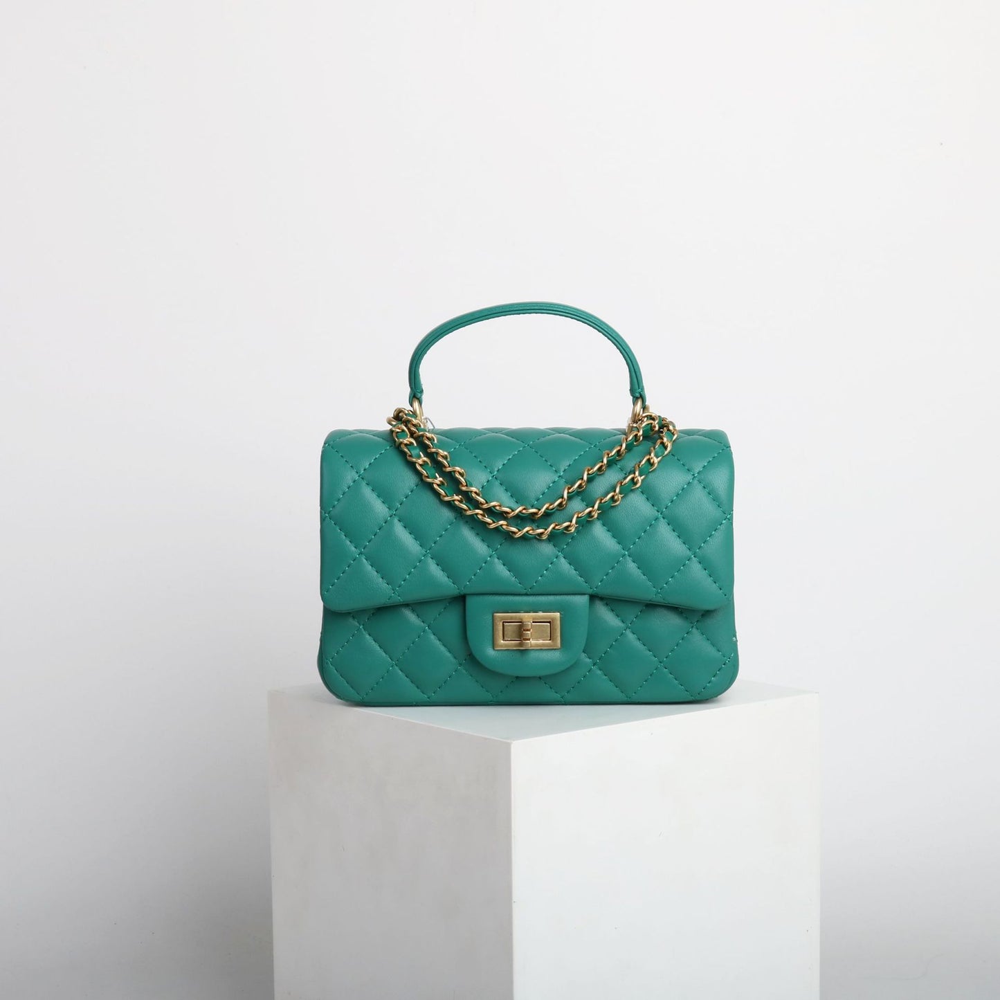 Women's Portable Diamond Pattern Trendy Genuine Leather Sheepskin Bags