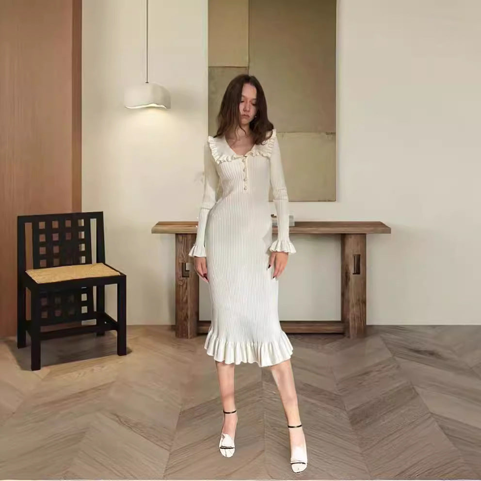 Dress Slim Fit Patchwork Elegant Knitted Skirts