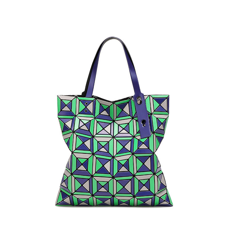 Women's Style House Color Matching Geometric Diamond Pattern Bags