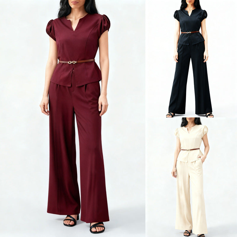 Glamorous Women's Summer Sleeve Thin Two-piece Fashion Casual Suit