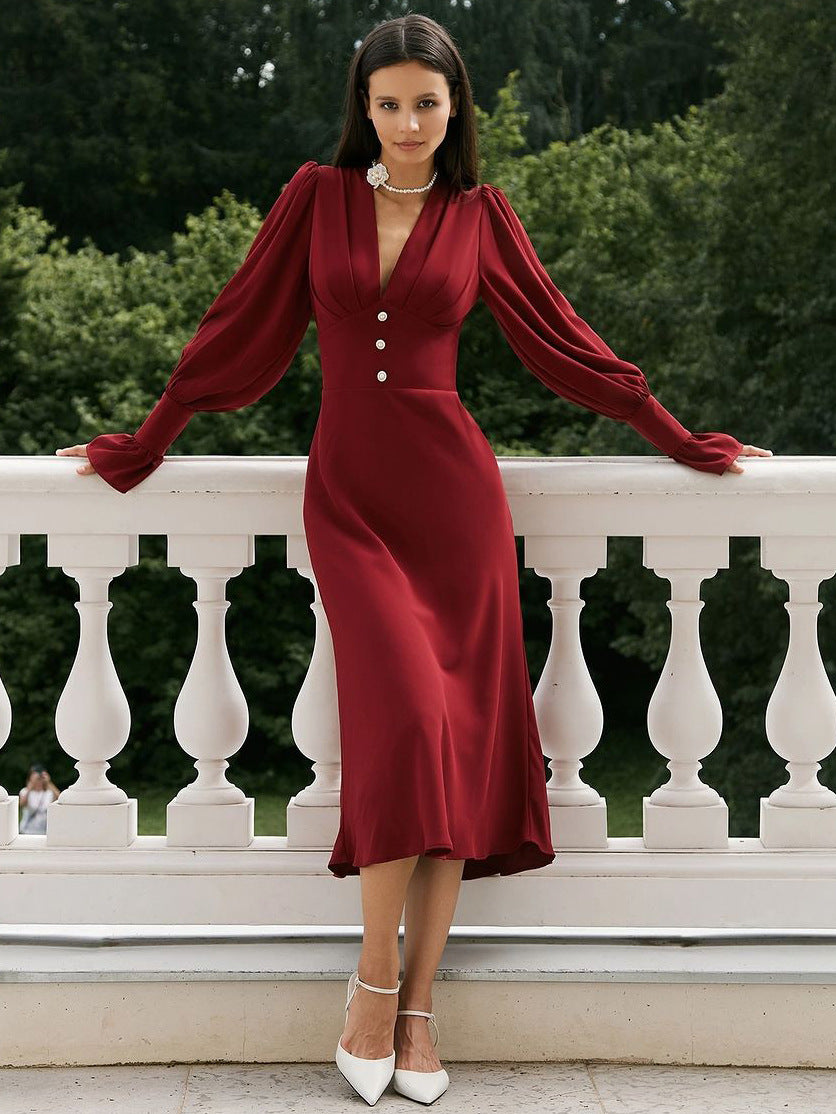 Women's Classic Slim Fit A- Line Dress Dresses