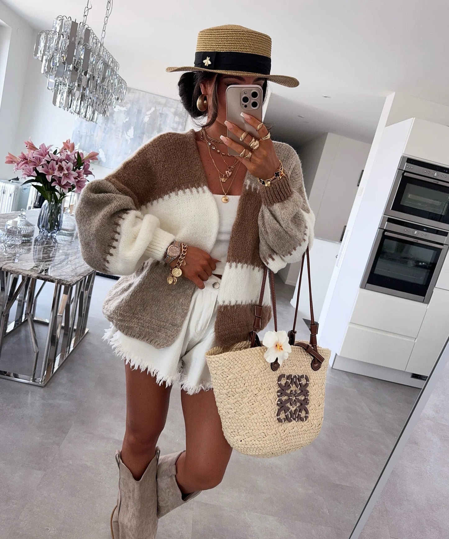 Women's Dopamine Color Matching Refreshing Stylish Knitted Sweaters