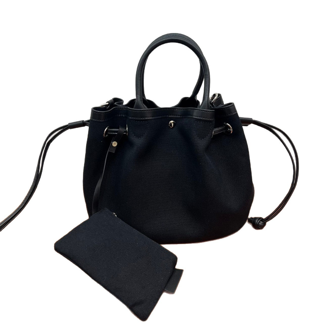 Cowhide Simple Contrast Color Large Capacity Handbags