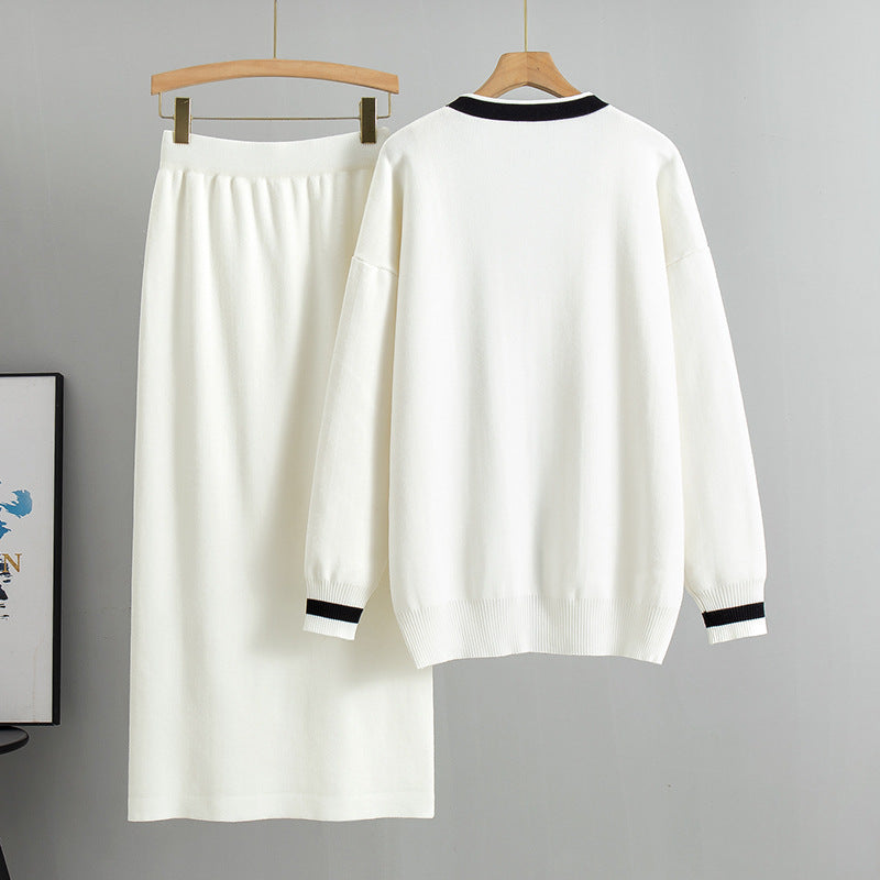 Elegant Trendy Versatile Loose Knitted Two-piece Fashion Casual Suit