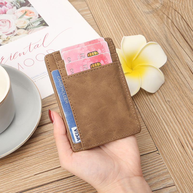 Men's Crazy Horse Leather Neutral Unisex Position Card Holder