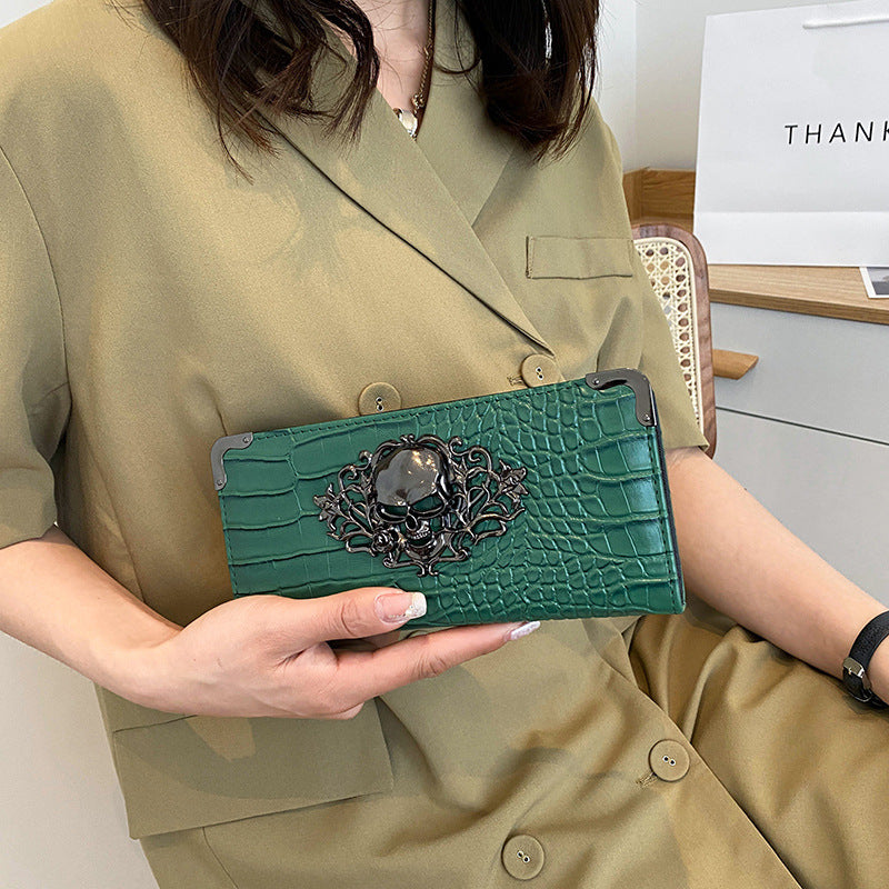 Women's Personality Long Punk Zipper Clutch Multi Ladies Wallets