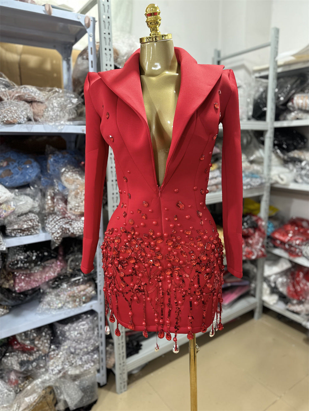 Women's Sexy Summer Wind Lapel Design Business Dresses
