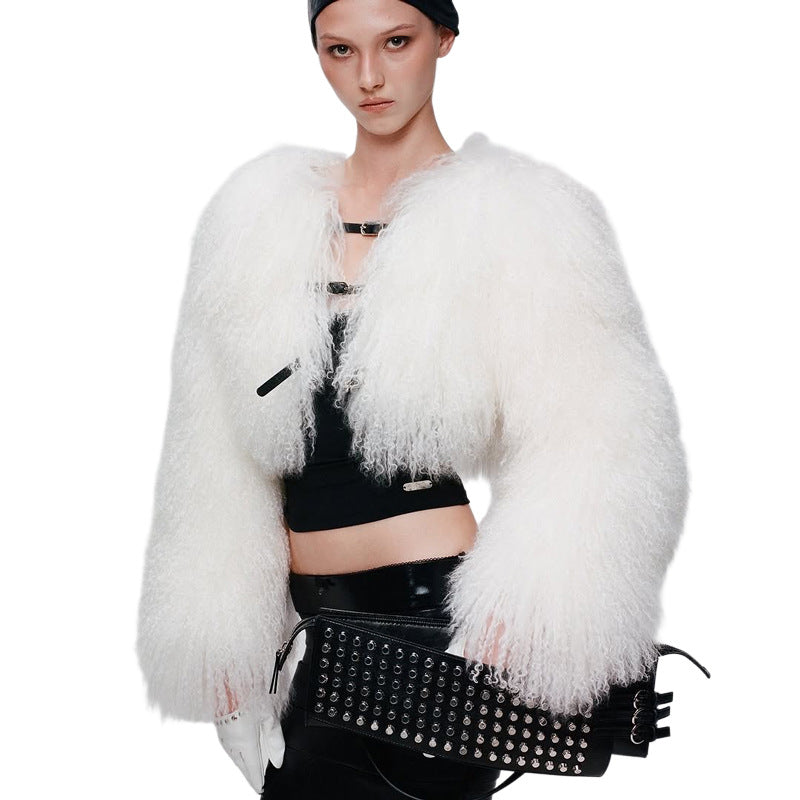 Women's Autumn Solid Color Plush Warm Fashion Coats