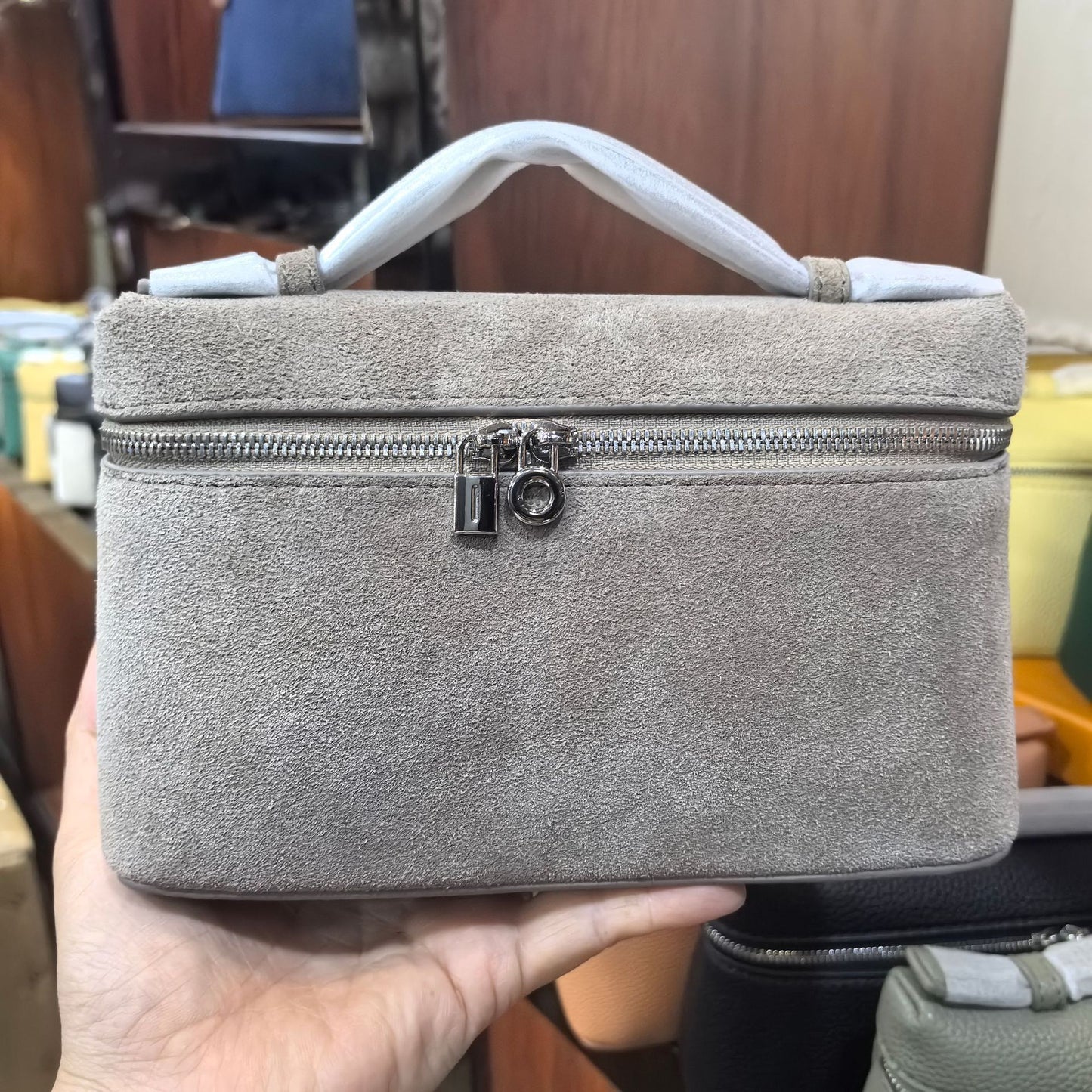 Creative Layer Cowhide Lunch Box Suede Bags