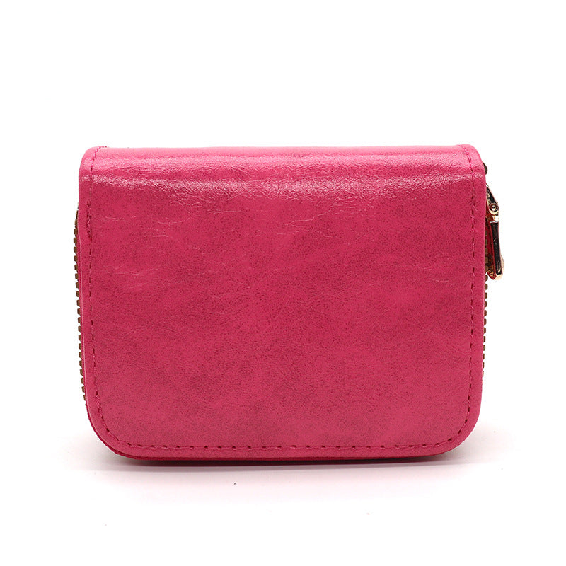 Men's Vintage Organ Large Capacity Zipper Female Card Holder