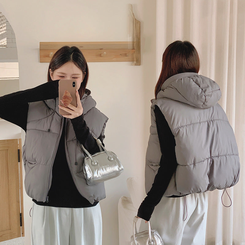 Women's Loose Puff Casual Temperament Wild White Vests