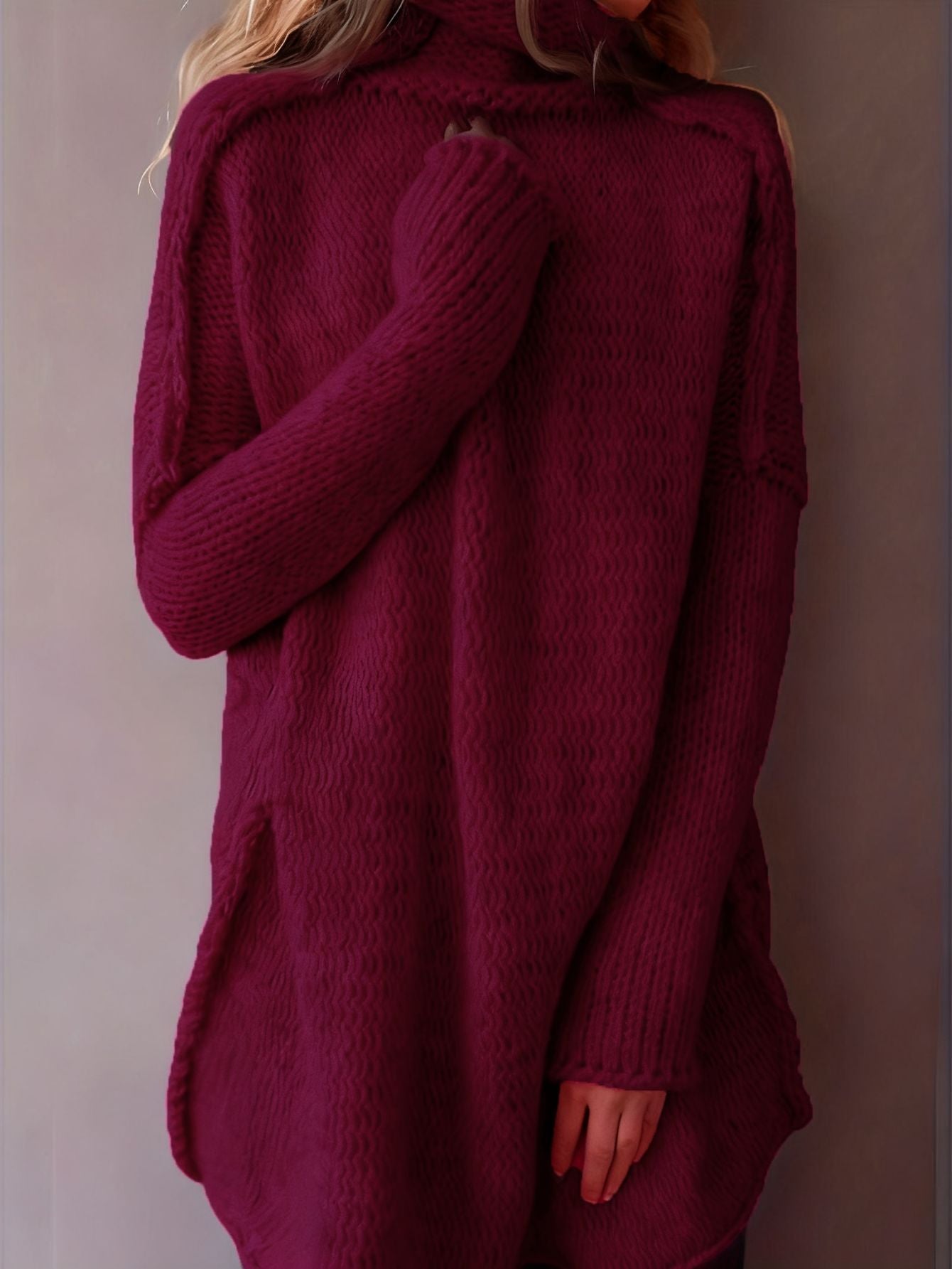 Attractive Fashion Heaps Collar Craft Long-sleeved Sweaters