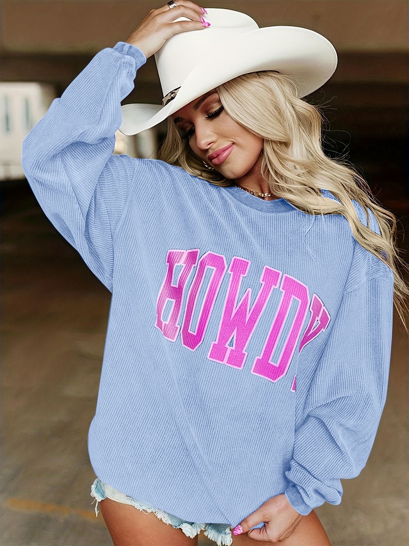 Women's Casual Sweatshirt Solid Color Loose Round Neck Pullover Long Women's Sweater, Sweater