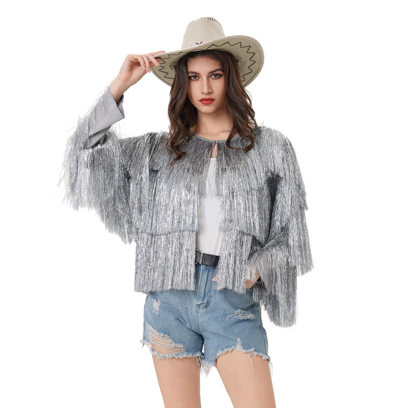 Women's Graceful Sier Tassel Long-sleeved Halloween Coats