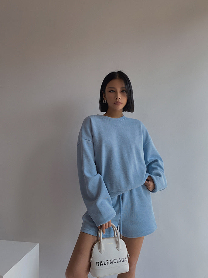 Two-piece Set Long Sleeve Solid Color Fashion Casual Suit
