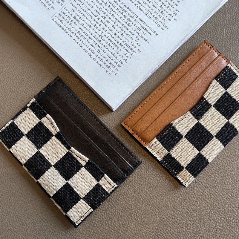 Female Mini Exquisite Canvas Fashion High Card Holder