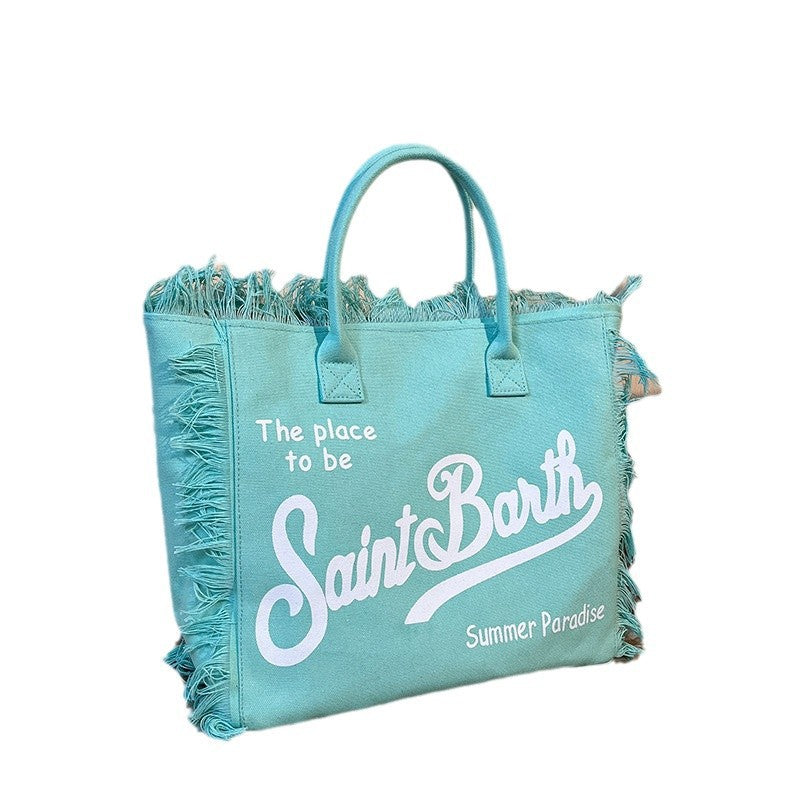 Beach Large Capacity Commuter Handmade Tassel Shoulder Bags