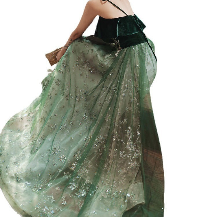 Dress Banquet Performance Chorus Host Sling Wedding Dresses