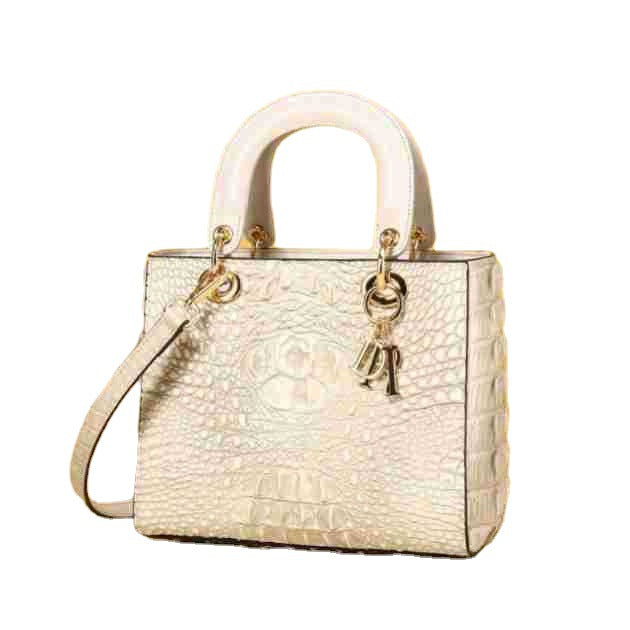 Women's Crocodile Fishbone Pattern Diana Classic Portable Handbags