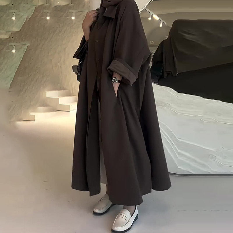 Women's Solid Color Simple Style Loose Versatile Coats