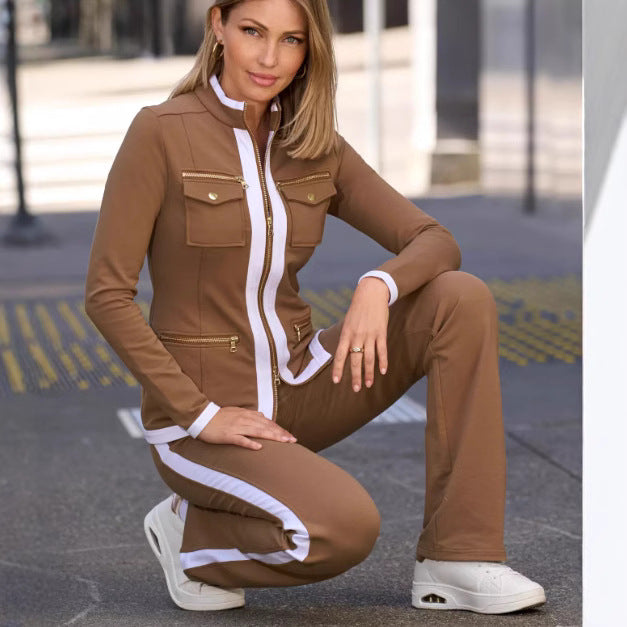 Women's Trendy Long Sleeve Casual Multicolor Suits
